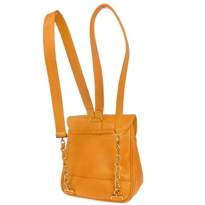 Chanel Yellow Caviar Skin Triple CC Backpack