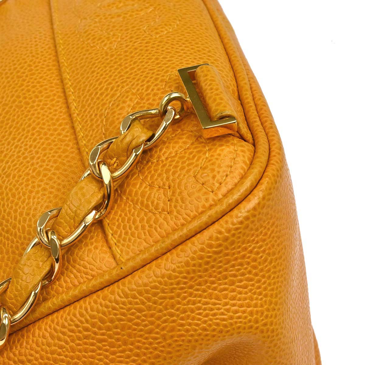 Chanel Yellow Caviar Skin Triple CC Backpack