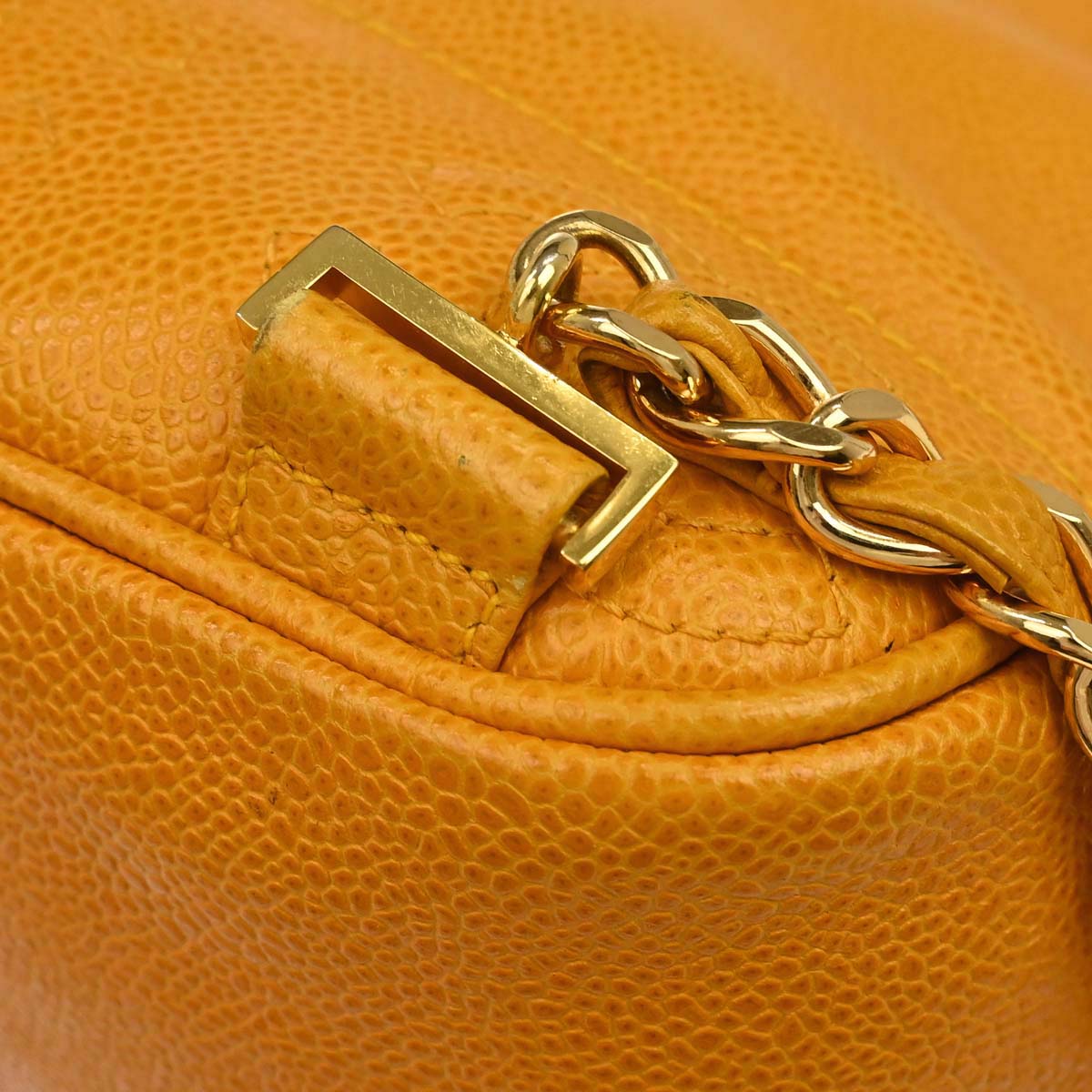 Chanel Yellow Caviar Skin Triple CC Backpack
