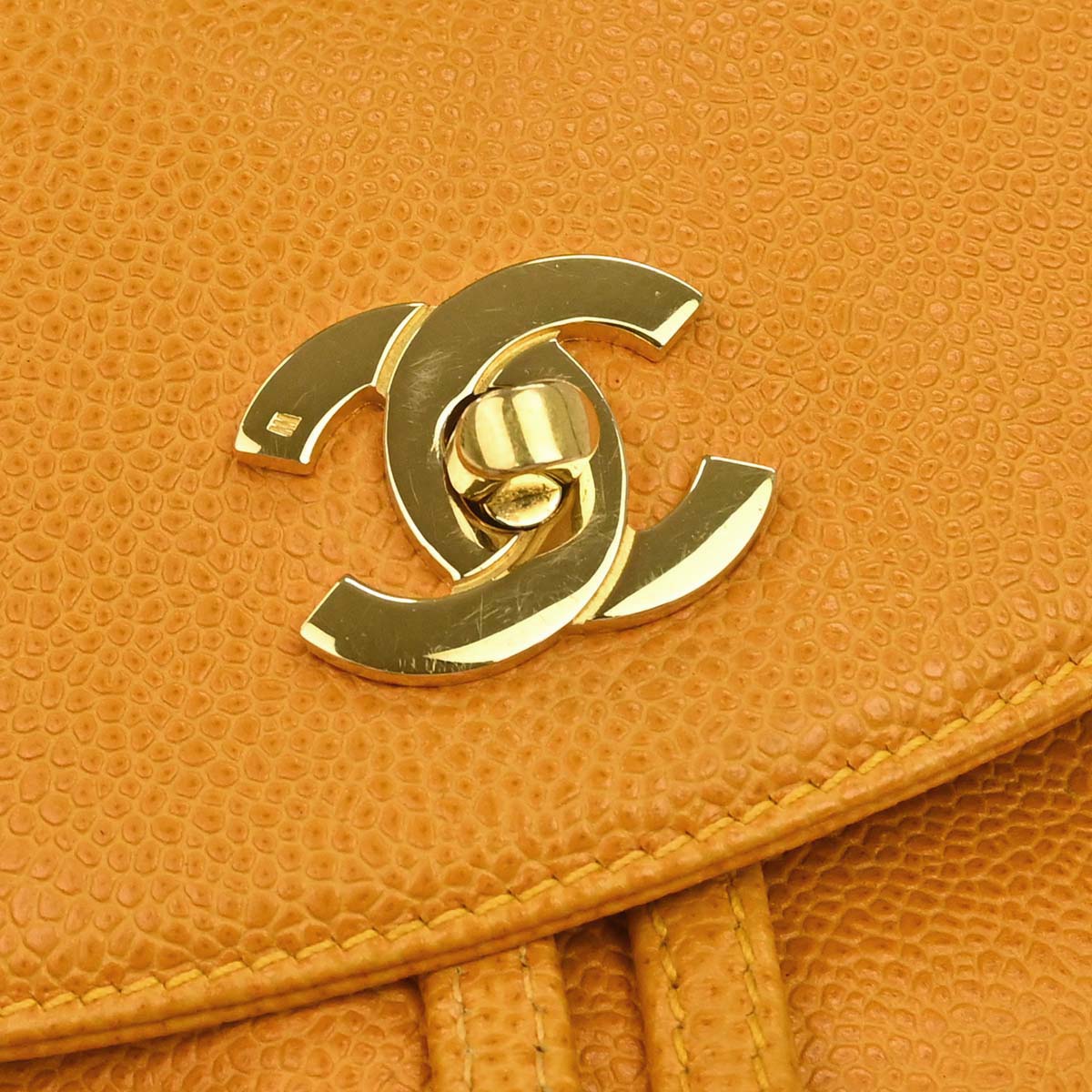 Chanel Yellow Caviar Skin Triple CC Backpack