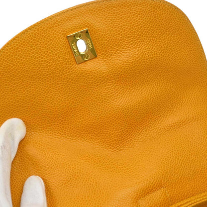 Chanel Yellow Caviar Skin Triple CC Backpack