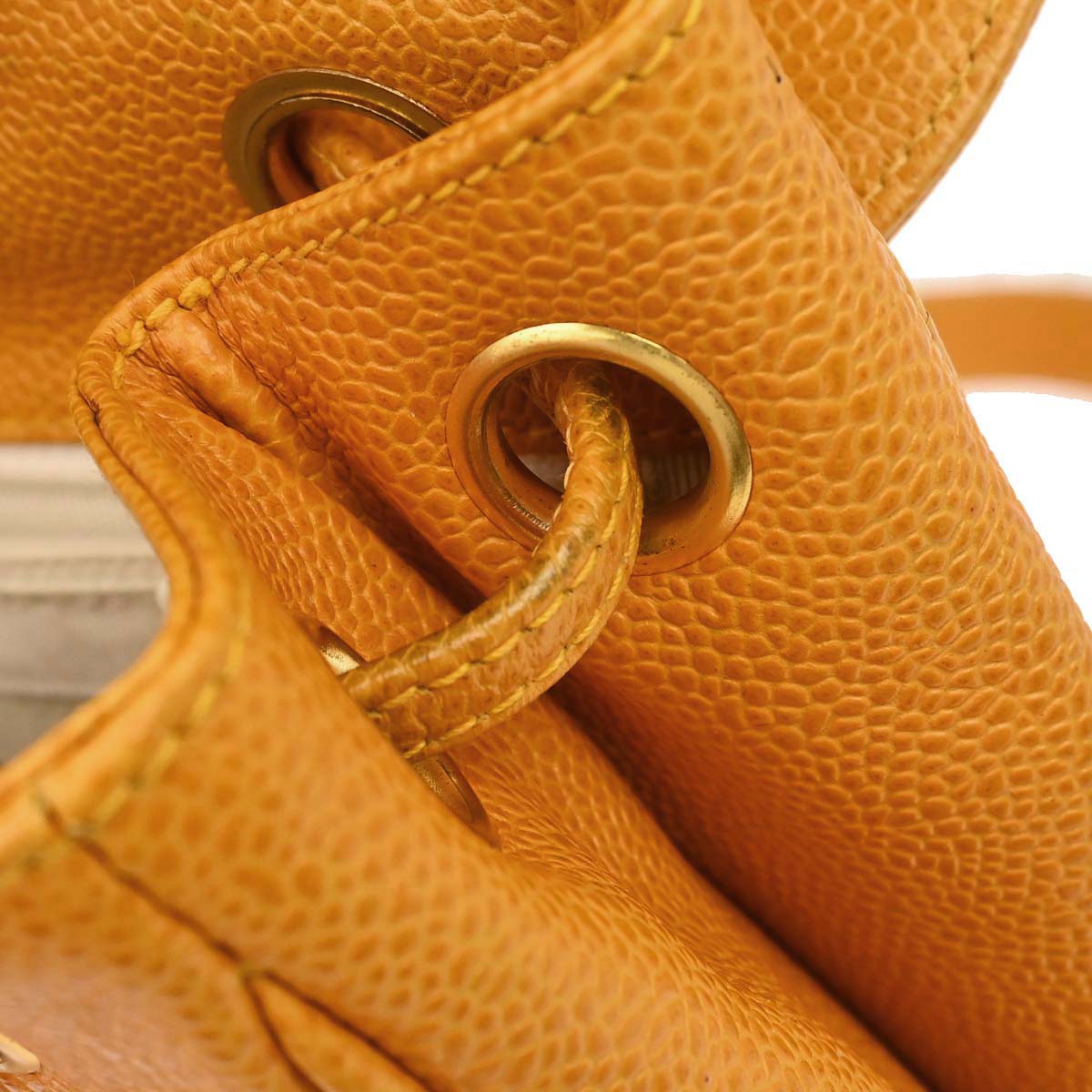 Chanel Yellow Caviar Skin Triple CC Backpack