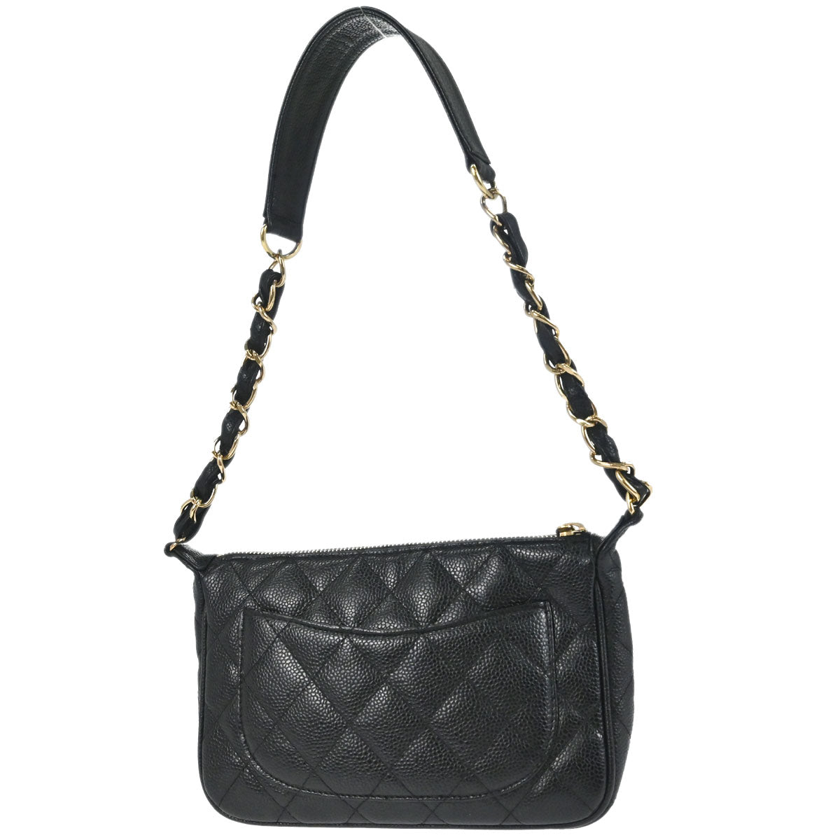 Chanel 2003-2004 Black Caviar Skin Shoulder Bag