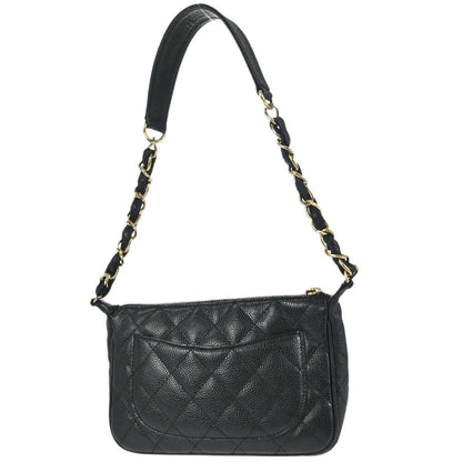 Chanel 2003-2004 Black Caviar Skin Shoulder Bag