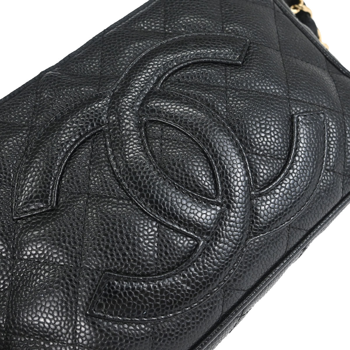 Chanel 2003-2004 Black Caviar Skin Shoulder Bag