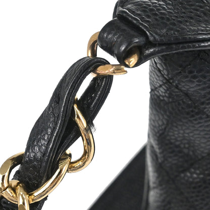 Chanel 2003-2004 Black Caviar Skin Shoulder Bag