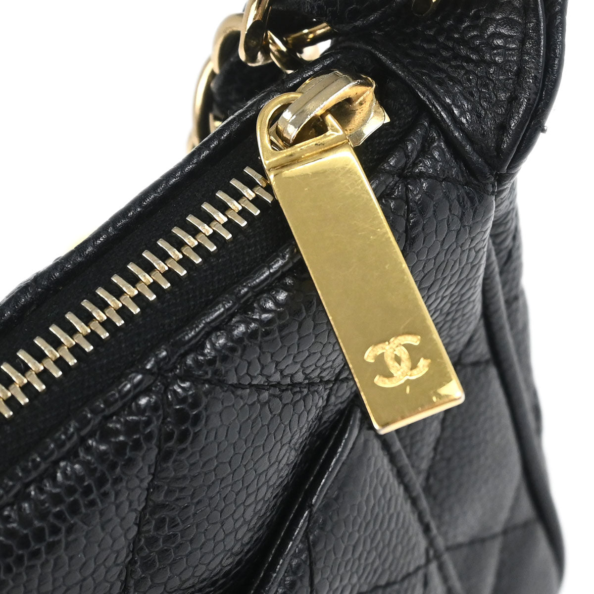 Chanel 2003-2004 Black Caviar Skin Shoulder Bag