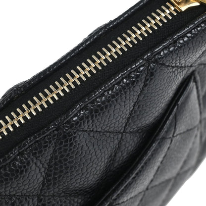 Chanel 2003-2004 Black Caviar Skin Shoulder Bag