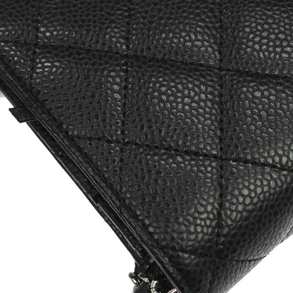 Chanel Black Caviar Skin Classic WOC Wallet on Chain Bag