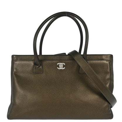 Chanel Metallic Bronze Deerskin Executive Cerf 2way Shoulder Tote Bag