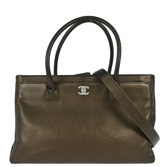 Chanel Metallic Bronze Deerskin Executive Cerf 2way Shoulder Tote Bag