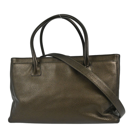 Chanel Metallic Bronze Deerskin Executive Cerf 2way Shoulder Tote Bag