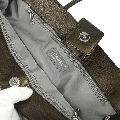 Chanel Metallic Bronze Deerskin Executive Cerf 2way Shoulder Tote Bag