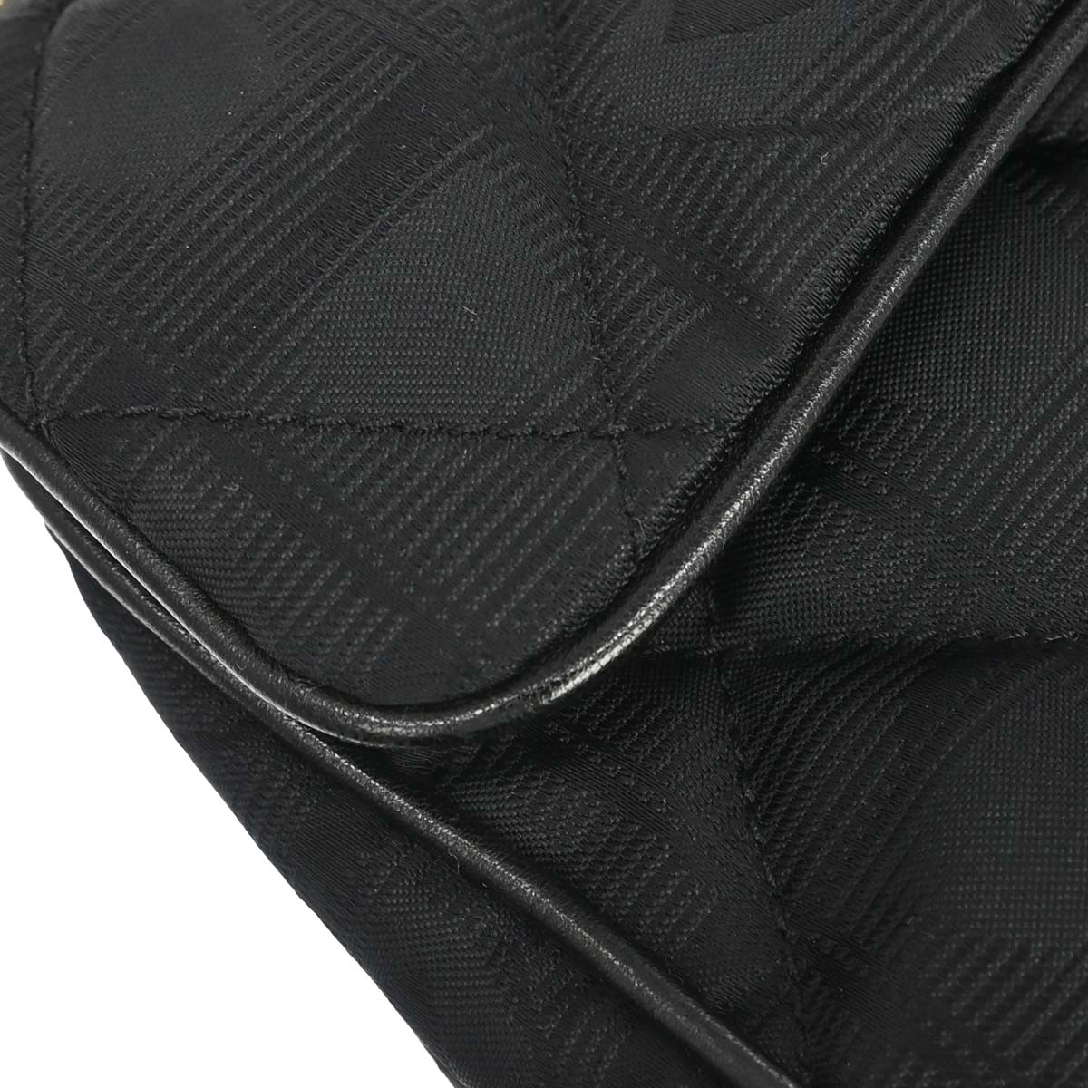 Chanel 2005-2006 Black Jacquard Nylon Travel Line Shoulder Bag