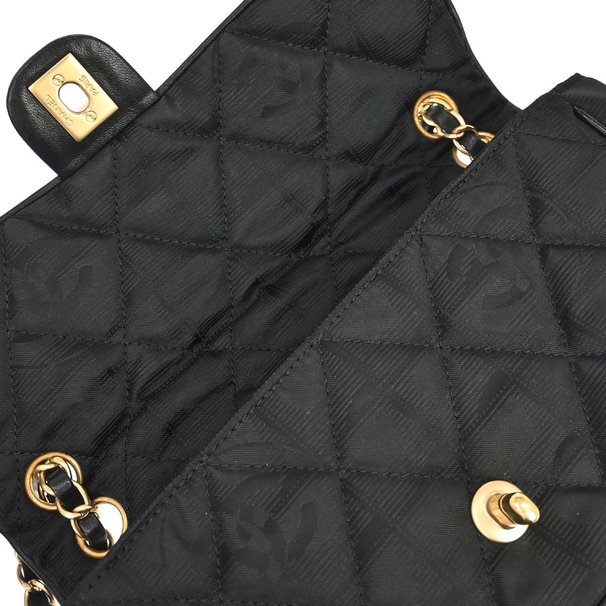 Chanel 2005-2006 Black Jacquard Nylon Travel Line Shoulder Bag