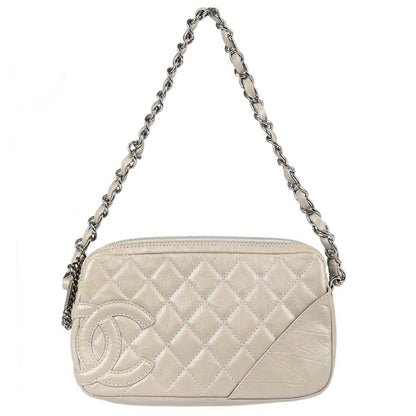 Chanel 2006-2008 Ivory Calfskin Cotton Club Cambon Ligne Handbag