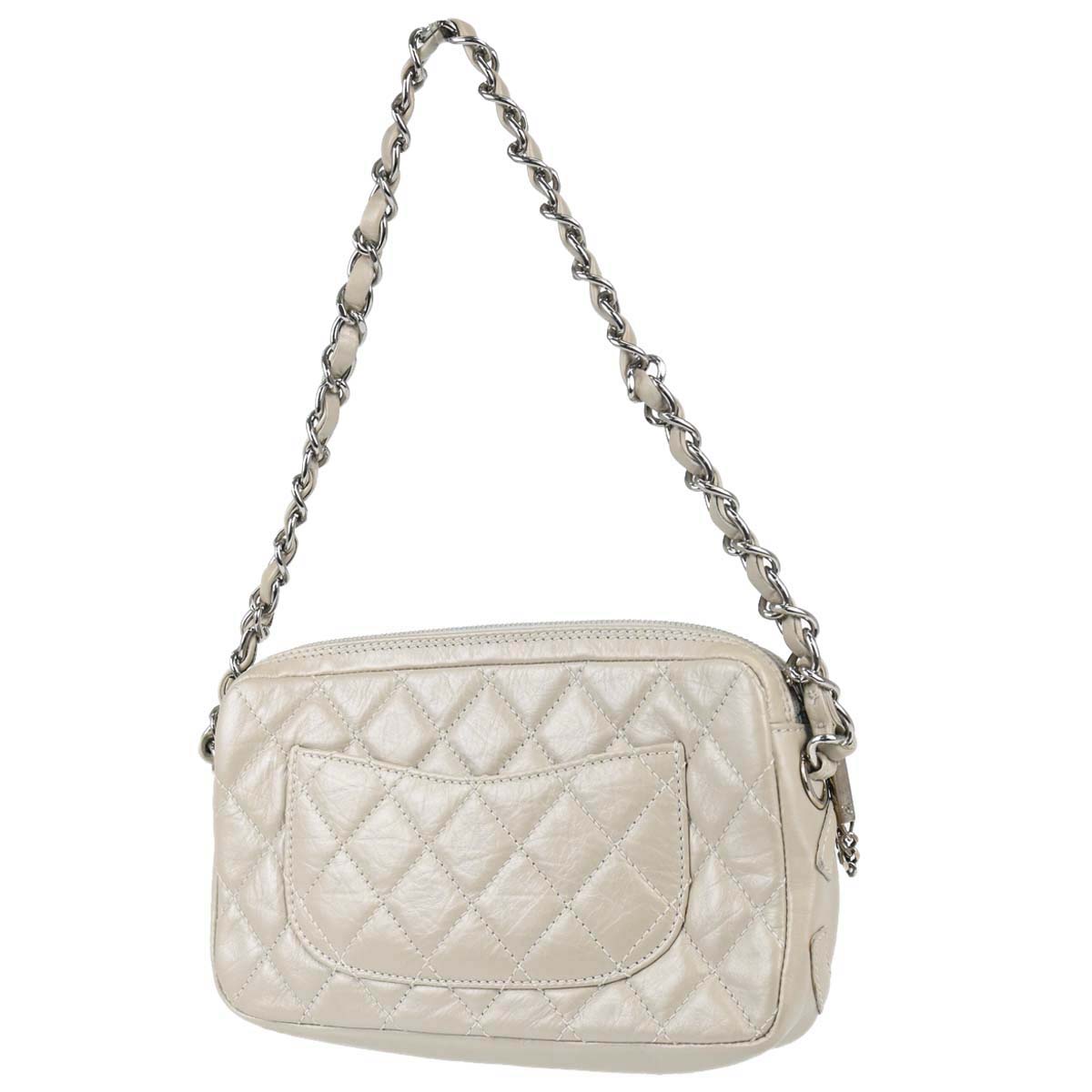 Chanel 2006-2008 Ivory Calfskin Cotton Club Cambon Ligne Handbag