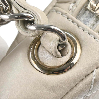 Chanel 2006-2008 Ivory Calfskin Cotton Club Cambon Ligne Handbag