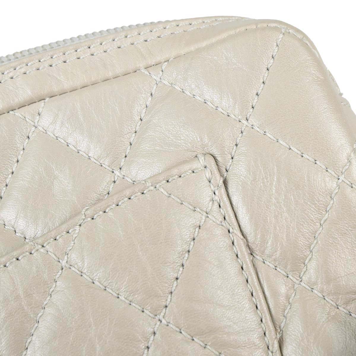 Chanel 2006-2008 Ivory Calfskin Cotton Club Cambon Ligne Handbag