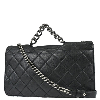 Chanel Black Calfskin Perfect Edge Flap Bag 2way Shoulder Handbag