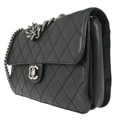Chanel Black Calfskin Perfect Edge Flap Bag 2way Shoulder Handbag