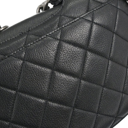 Chanel Black Calfskin Perfect Edge Flap Bag 2way Shoulder Handbag