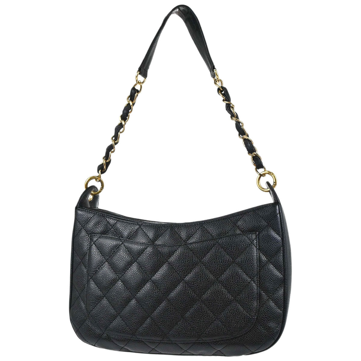 Chanel 2003-2004 Black Caviar Skin Hobo Handbag