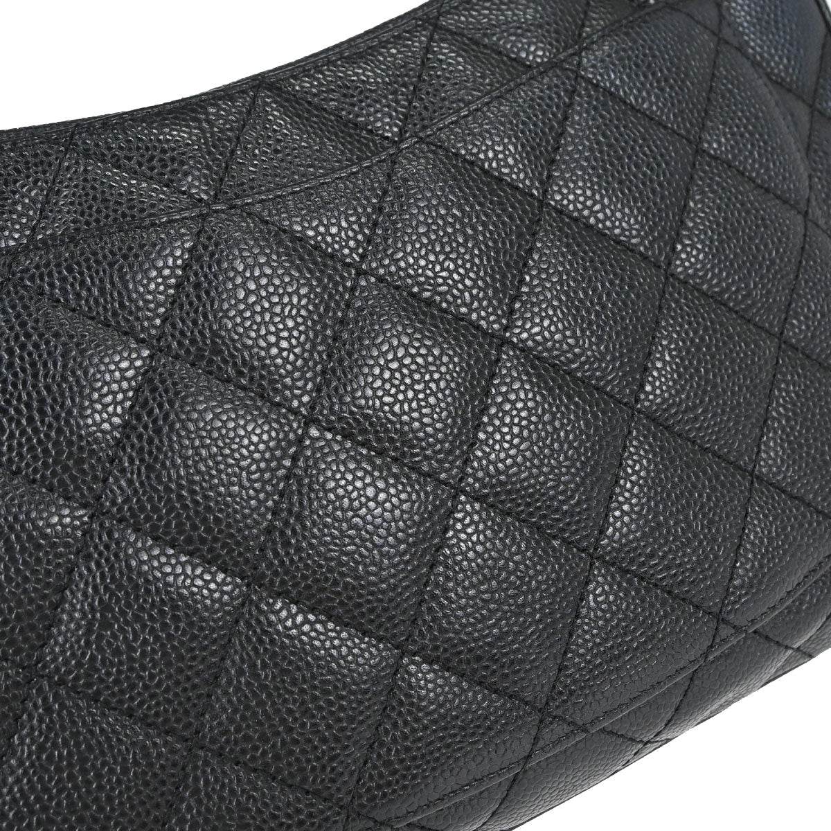 Chanel 2003-2004 Black Caviar Skin Hobo Handbag