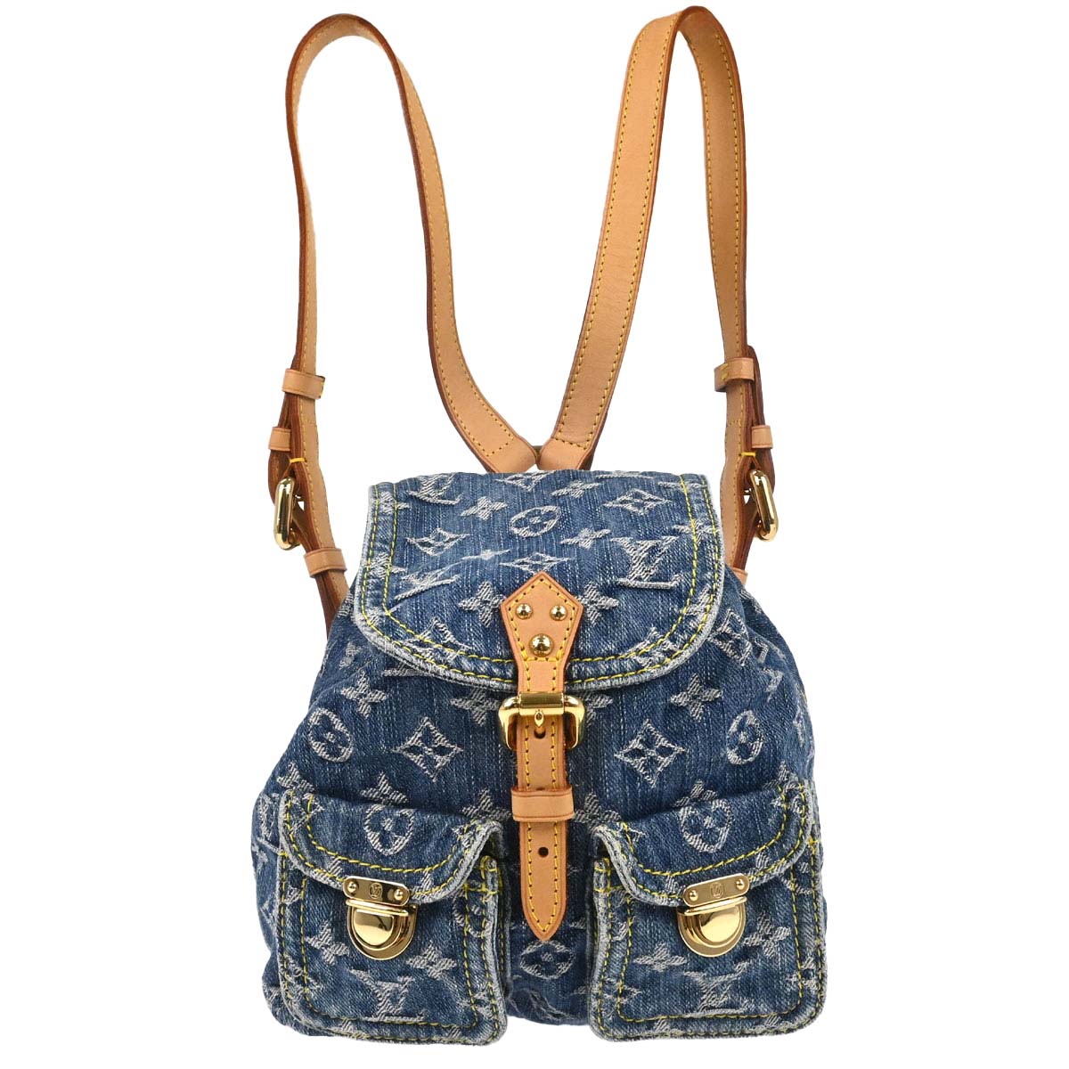Louis Vuitton 2006 Blue Monogram Denim Sac a Dos PM Backpack M95057