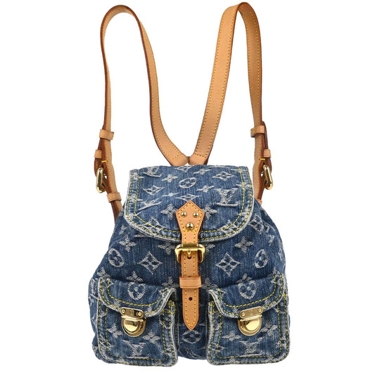 Louis Vuitton 2006 Blue Monogram Denim Sac a Dos PM Backpack M95057