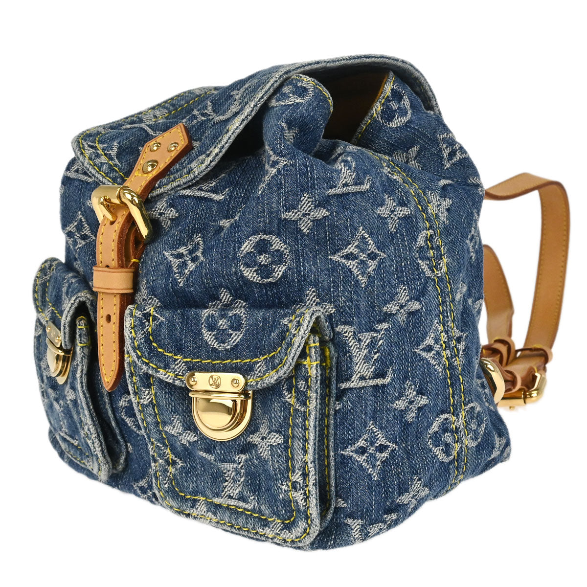 Louis Vuitton 2006 Blue Monogram Denim Sac a Dos PM Backpack M95057