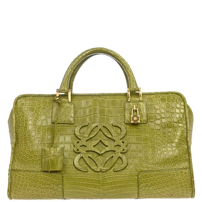 Loewe * Green Crocodile Amazona 36 Handbag
