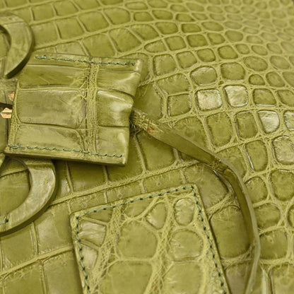 Loewe * Green Crocodile Amazona 36 Handbag