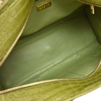 Loewe * Green Crocodile Amazona 36 Handbag