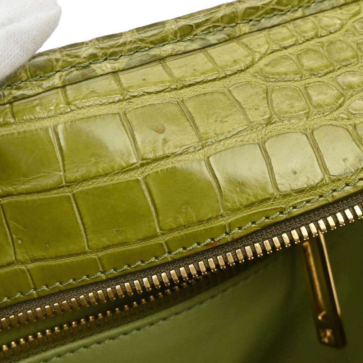 Loewe * Green Crocodile Amazona 36 Handbag