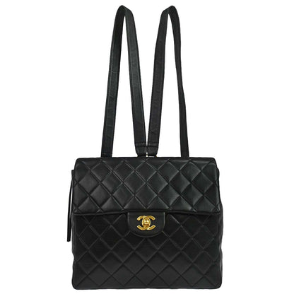 Chanel Black Lambskin Backpack