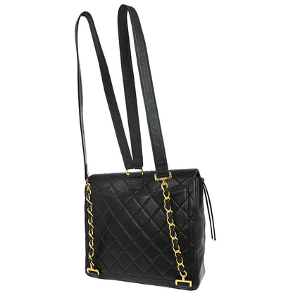 Chanel Black Lambskin Backpack