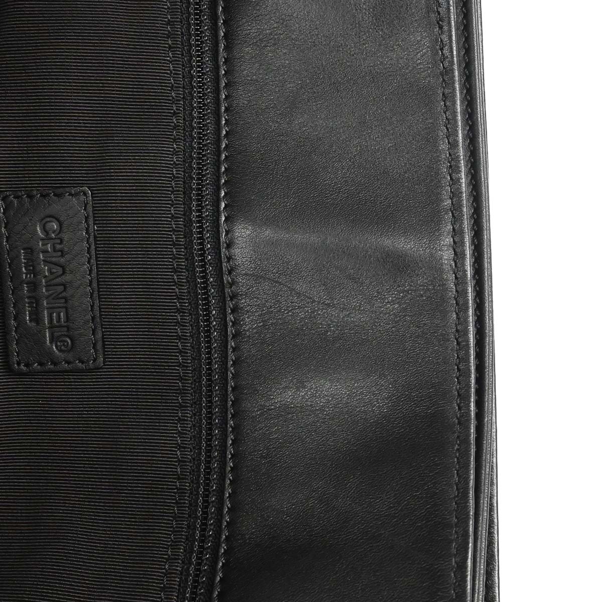 Chanel 2000-2002 Black Lambskin Tote Shoulder Bag