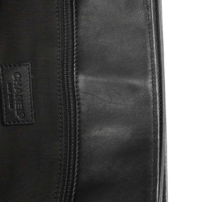 Chanel 2000-2002 Black Lambskin Tote Shoulder Bag