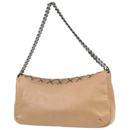 Chanel 2005-2006 Beige Lambskin Chain Stitch Handbag