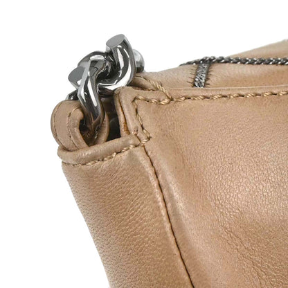 Chanel 2005-2006 Beige Lambskin Chain Stitch Handbag