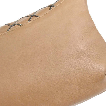 Chanel 2005-2006 Beige Lambskin Chain Stitch Handbag