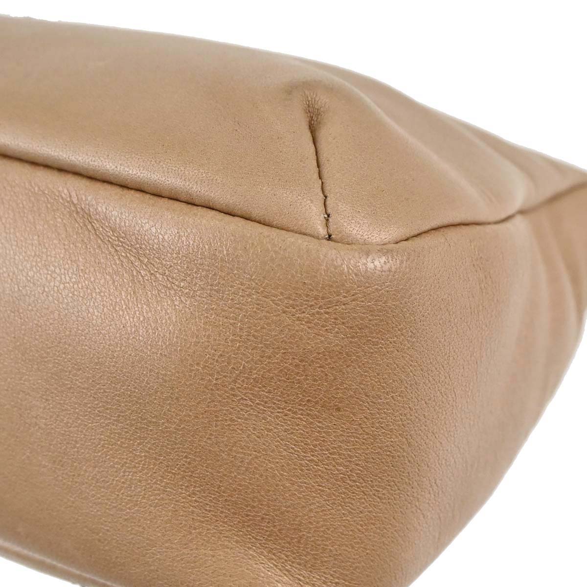 Chanel 2005-2006 Beige Lambskin Chain Stitch Handbag