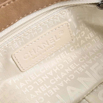 Chanel 2005-2006 Beige Lambskin Chain Stitch Handbag