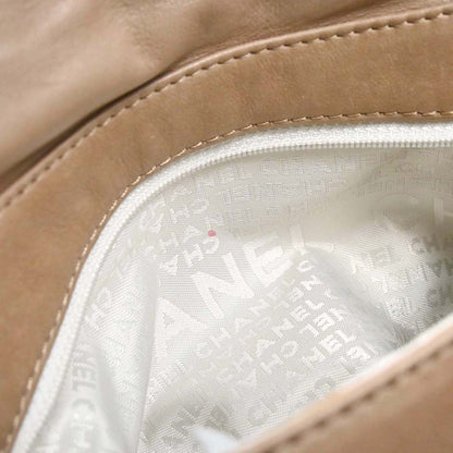 Chanel 2005-2006 Beige Lambskin Chain Stitch Handbag