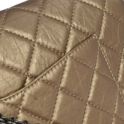 Chanel 2012-2013 Gold Calfskin 2.55 Jumbo Classic Double Flap Shoulder Bag