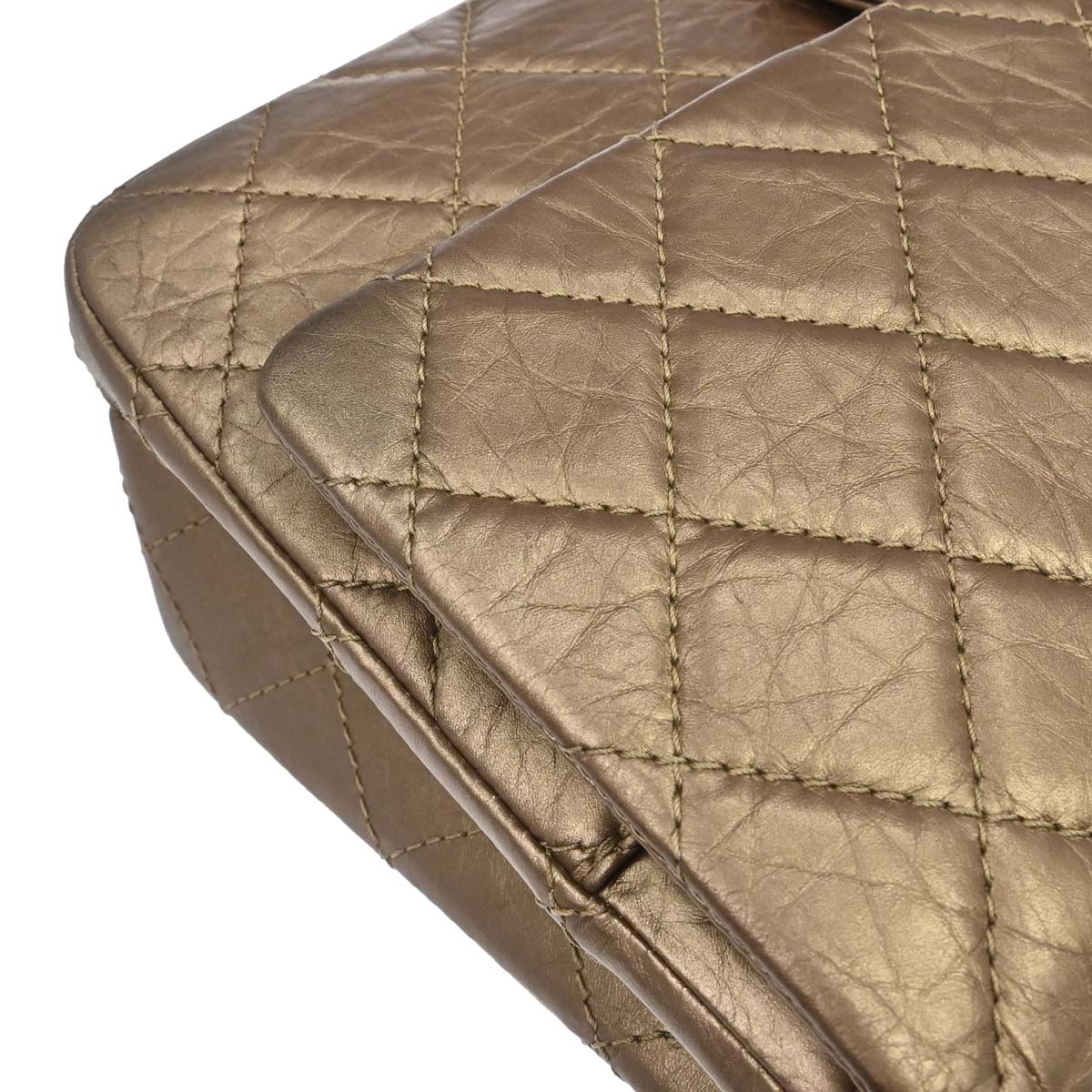 Chanel 2012-2013 Gold Calfskin 2.55 Jumbo Classic Double Flap Shoulder Bag