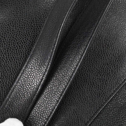 Chanel Black Caviar Skin Triple CC Shoulder Tote Bag