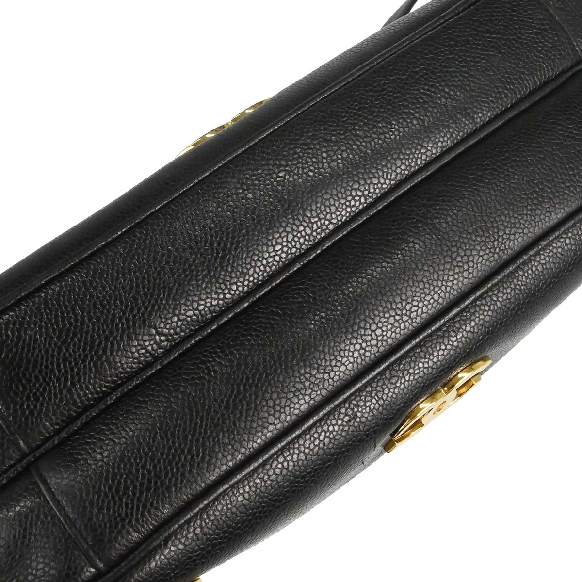Chanel Black Caviar Skin Triple CC Shoulder Tote Bag