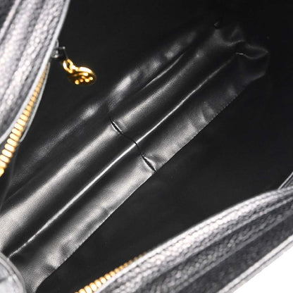 Chanel Black Caviar Skin Triple CC Shoulder Tote Bag
